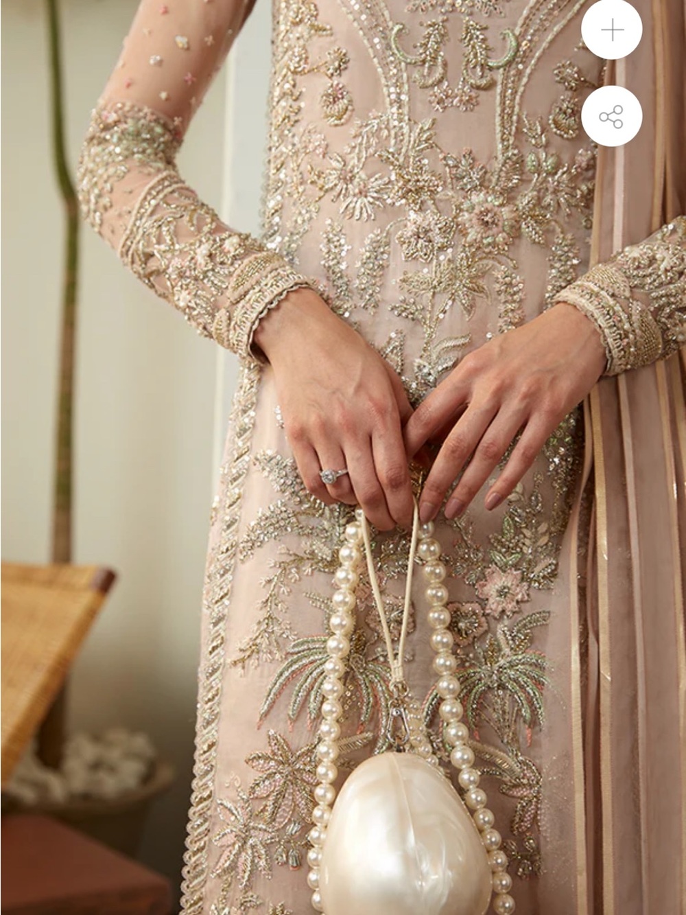 Suffuse Blush Pink Embellished Maxi Dress by - Picture 3 of 3